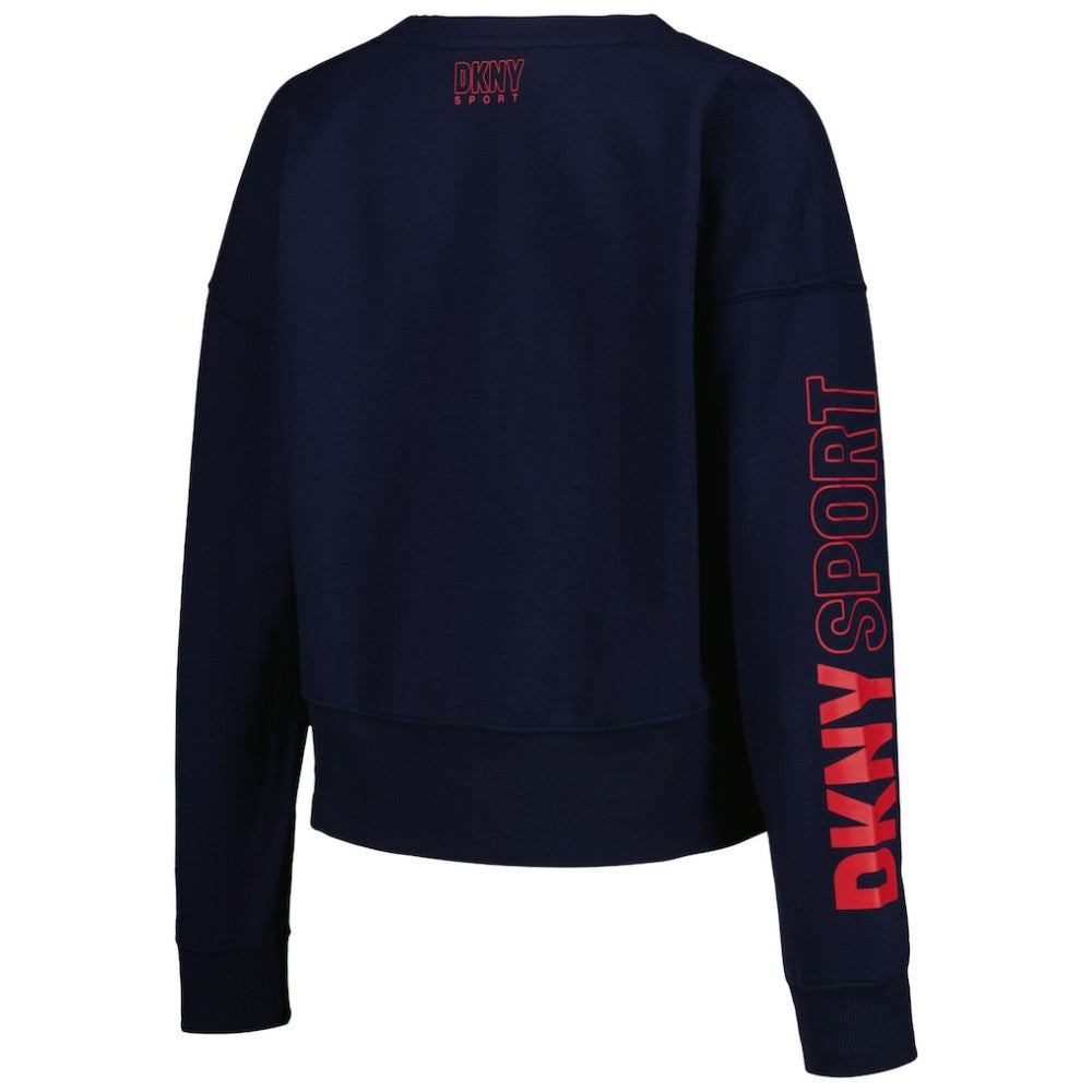 Atlanta Braves DKNY Sport Women's Lily V-Neck Pullover Sweatshirt - MLB