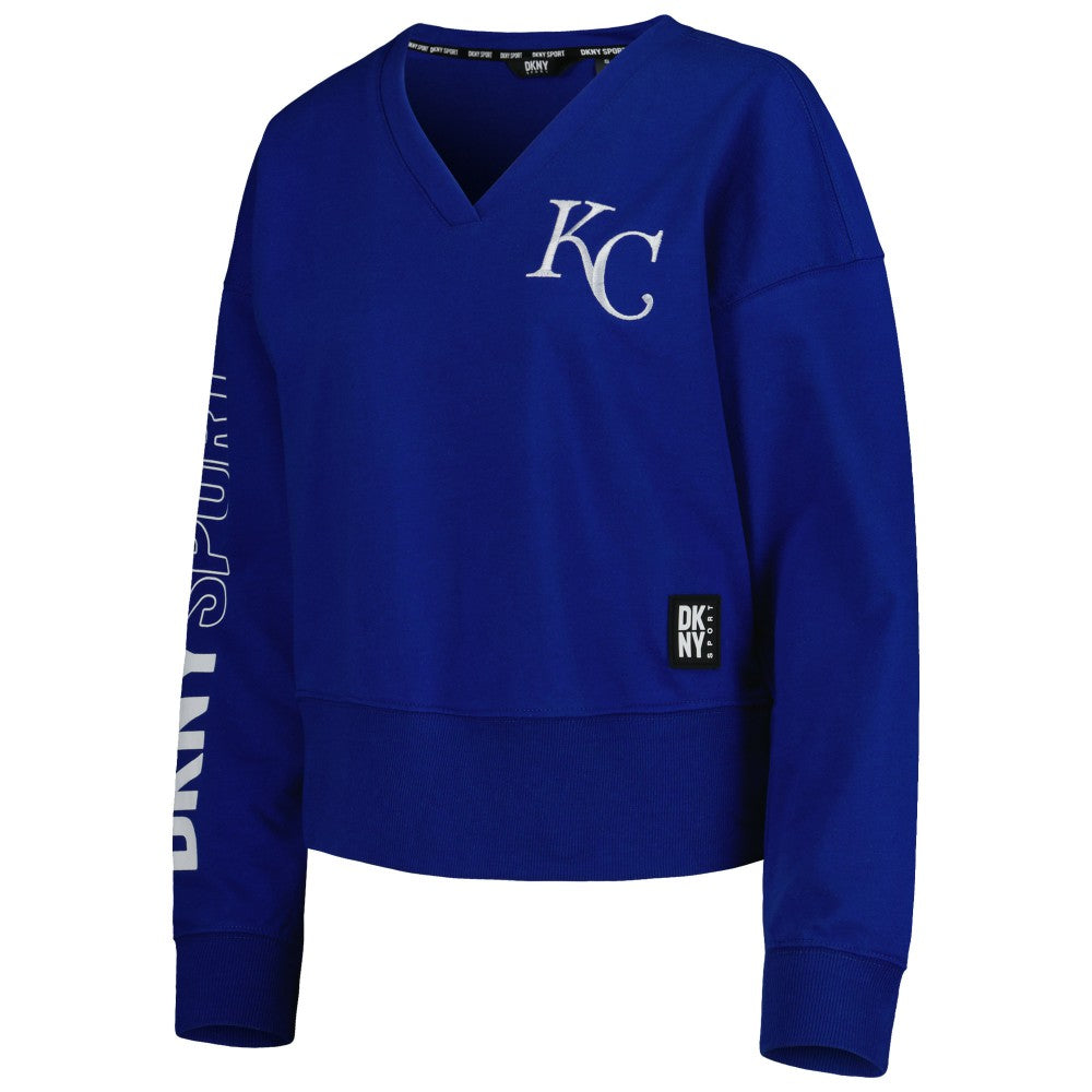 Kansas City Royals DKNY Sport Women's Lily V-Neck Pullover Sweatshirt - MLB