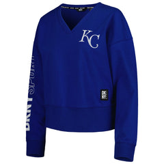 Kansas City Royals DKNY Sport Women's Lily V-Neck Pullover Sweatshirt - MLB