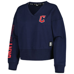 Cleveland Guardians DKNY Sport Women's Lily V-Neck Pullover Sweatshirt - MLB
