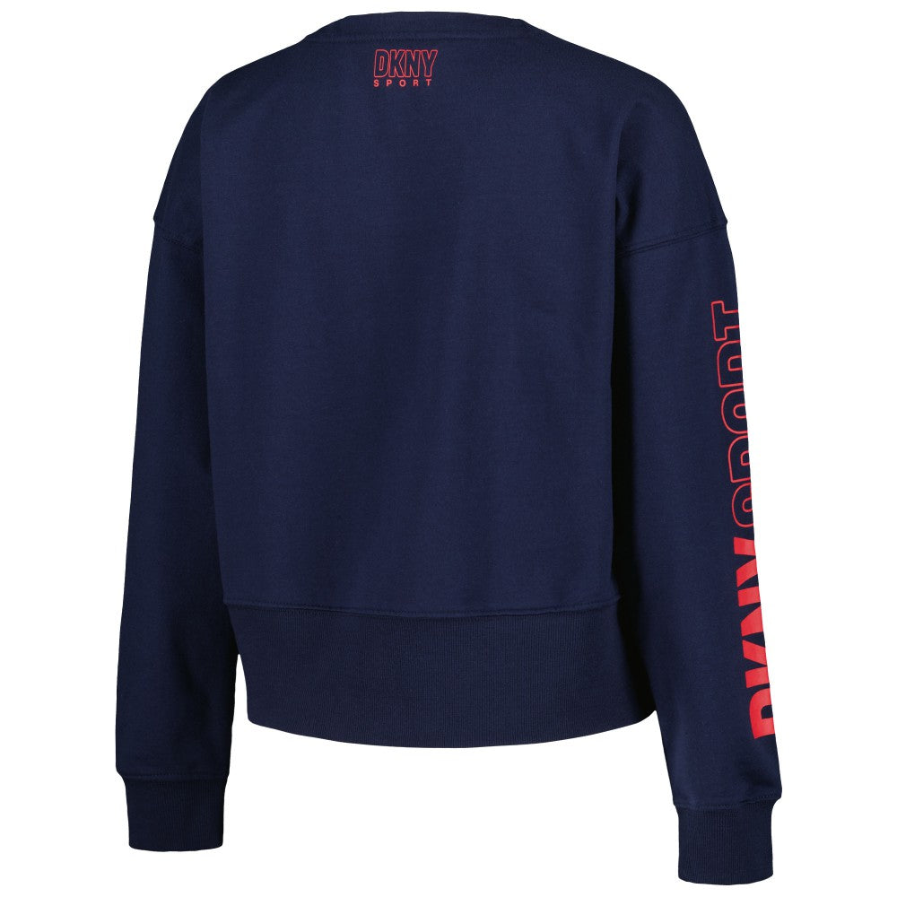 Cleveland Guardians DKNY Sport Women's Lily V-Neck Pullover Sweatshirt - MLB
