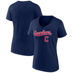 Cleveland Guardians Women's Lockup V-Neck T-Shirt - MLB