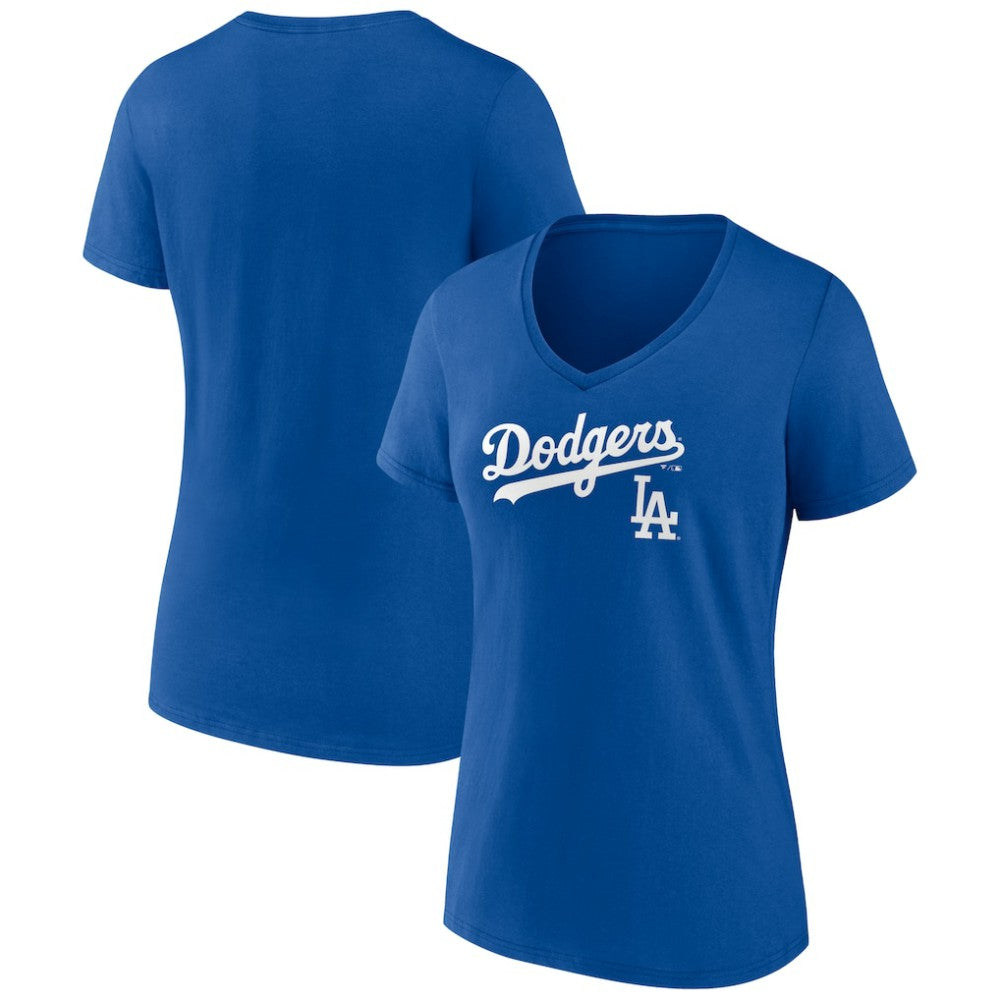 Los Angeles Dodgers Women's Lockup V-Neck T-Shirt - MLB