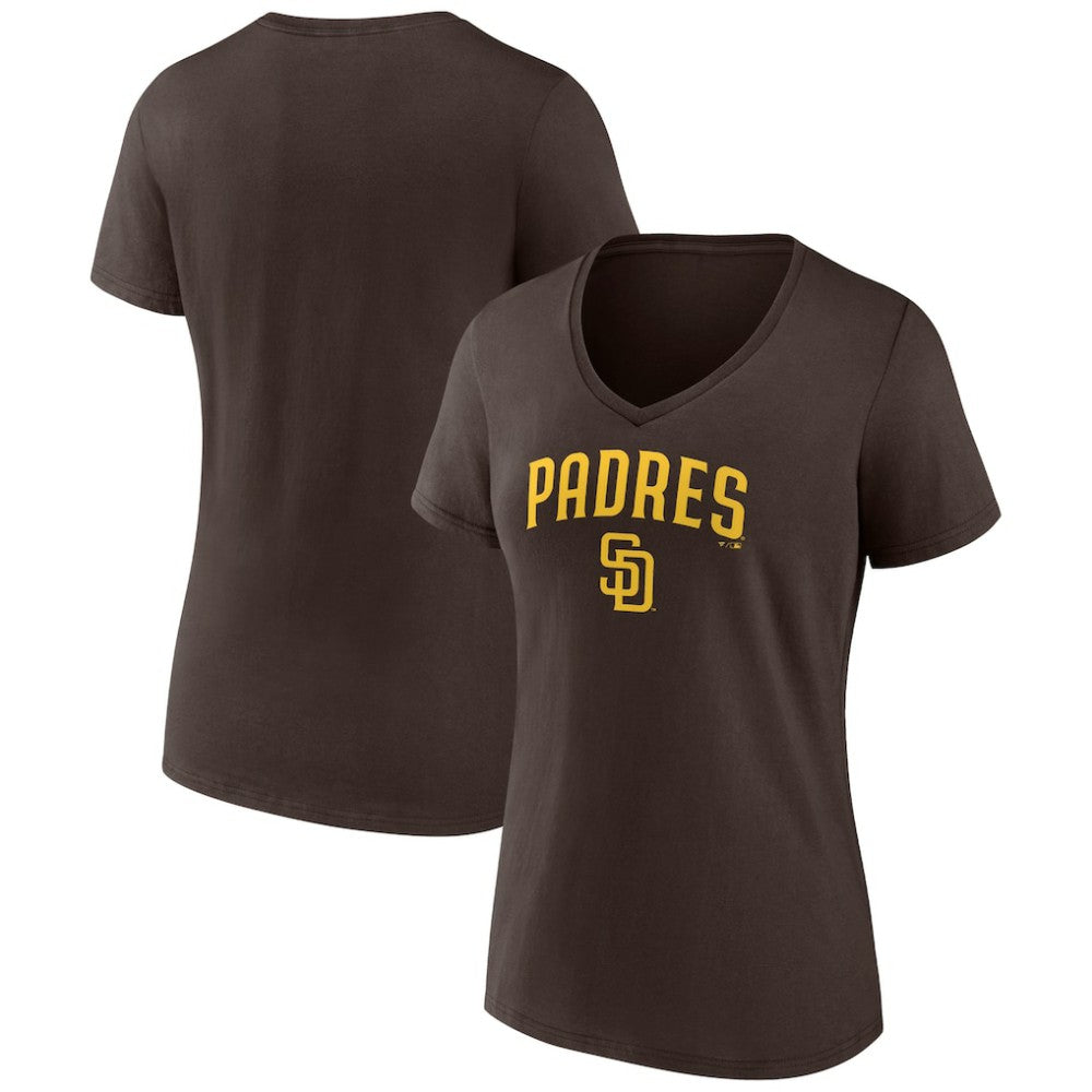 San Diego Padres Women's Lockup V-Neck T-Shirt - MLB