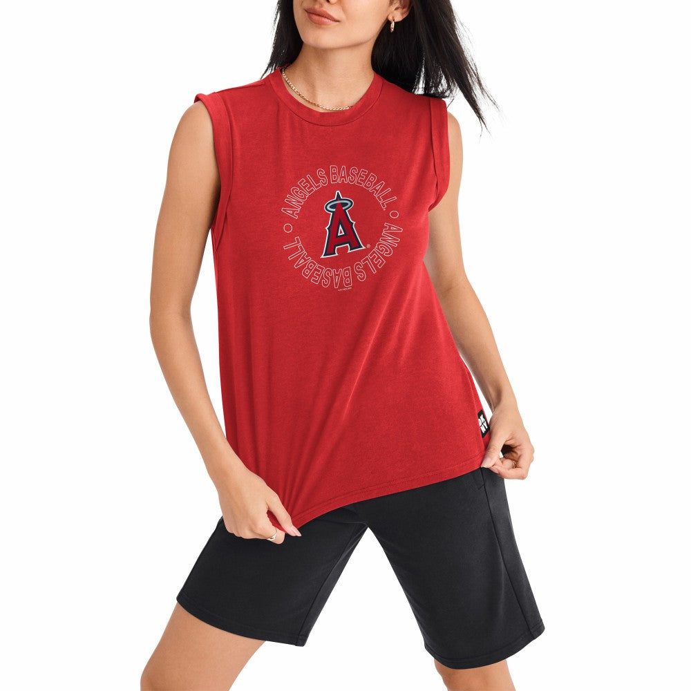 Los Angeles Angels DKNY Sport Women's Madison Tri-Blend Tank Top - MLB