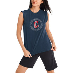 Cleveland Guardians DKNY Sport Women's Madison Tri-Blend Tank Top - MLB