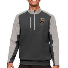 Vegas Golden Knights Antigua Quarter-Zip Pullover Top - Charcoal/Silver - NHL