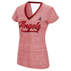 Los Angeles Angels Touch Women's Halftime Back Wrap Top V-Neck T-Shirt - MLB