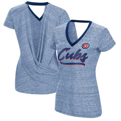 Chicago Cubs Touch Women's Halftime Back Wrap Top V-Neck T-Shirt - MLB
