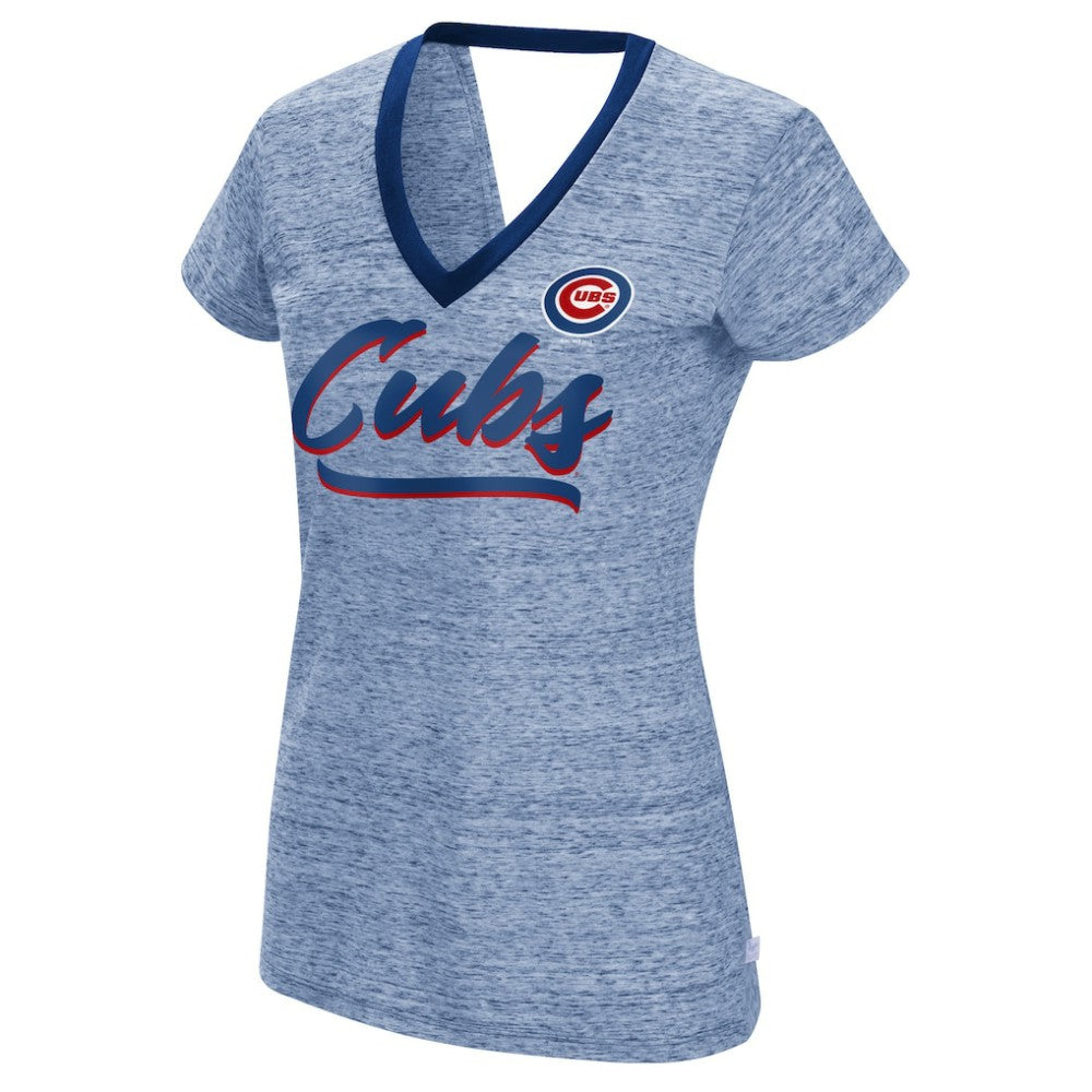 Chicago Cubs Touch Women's Halftime Back Wrap Top V-Neck T-Shirt - MLB