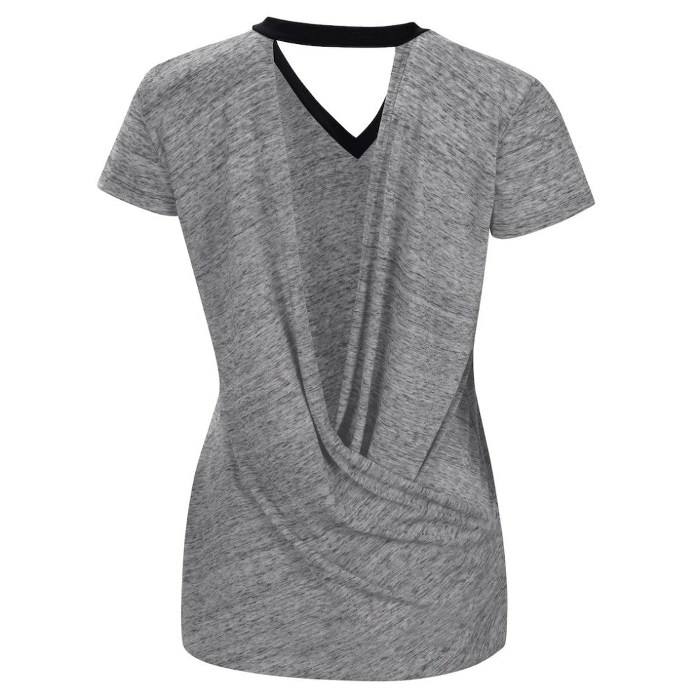 Colorado Rockies Touch Women's Halftime Back Wrap Top V-Neck T-Shirt - MLB