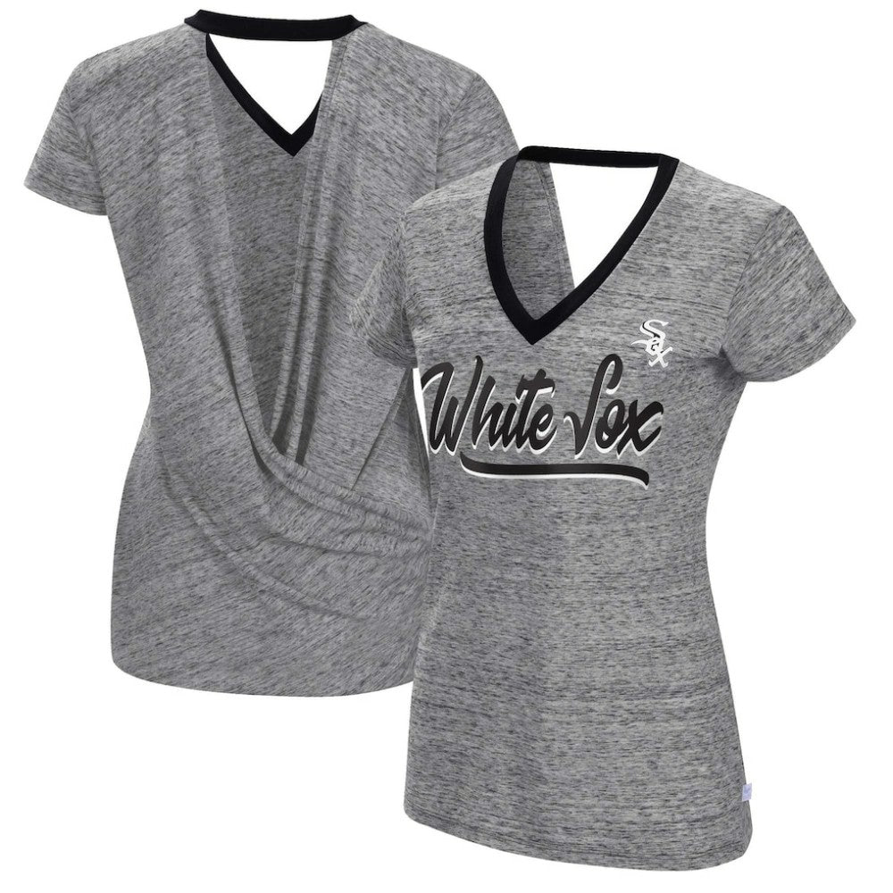 Chicago White Sox Touch Women's Halftime Back Wrap Top V-Neck T-Shirt - MLB