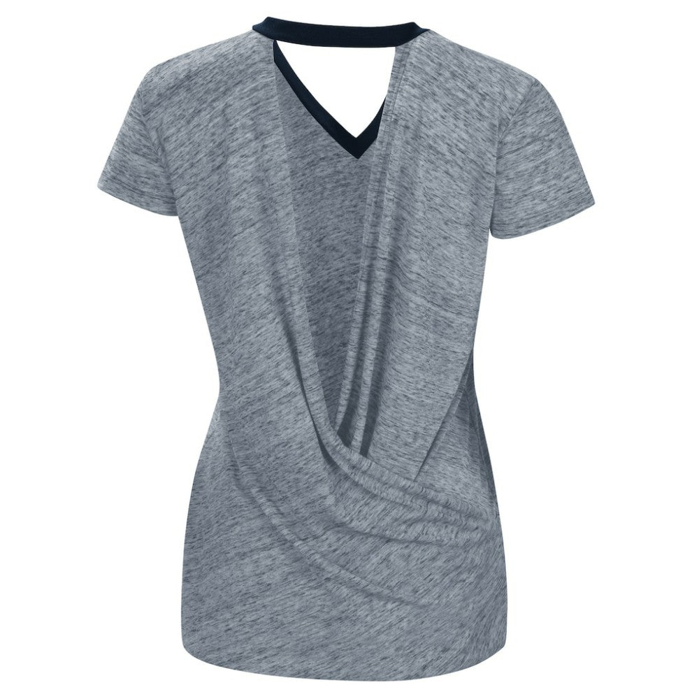 Detroit Tigers Touch Women's Halftime Back Wrap Top V-Neck T-Shirt - MLB