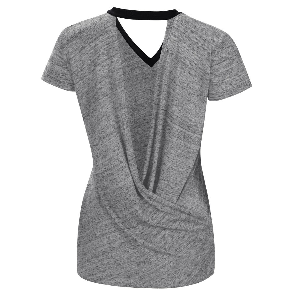Miami Marlins Touch Women's Halftime Back Wrap Top V-Neck T-Shirt - MLB