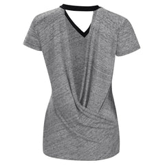 Miami Marlins Touch Women's Halftime Back Wrap Top V-Neck T-Shirt - MLB