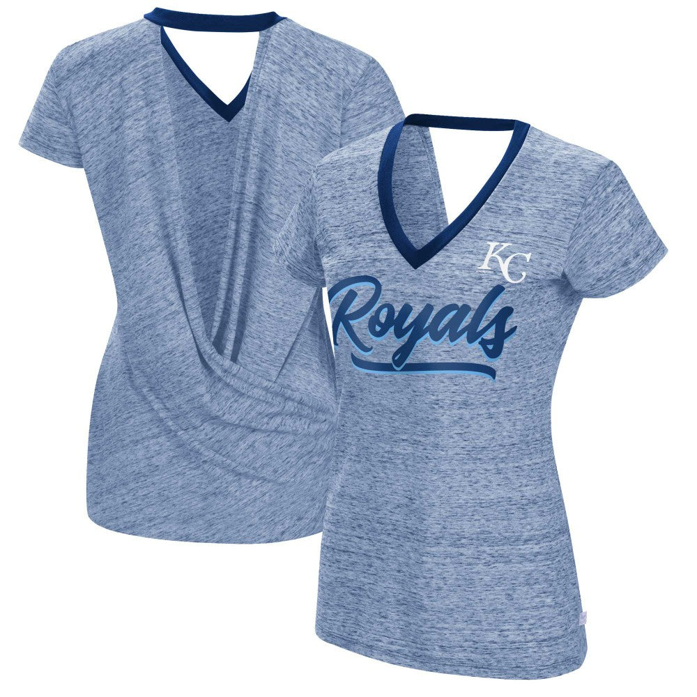 Kansas City Royals Touch Women's Halftime Back Wrap Top V-Neck T-Shirt - MLB