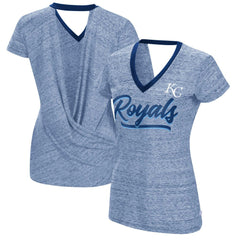 Kansas City Royals Touch Women's Halftime Back Wrap Top V-Neck T-Shirt - MLB