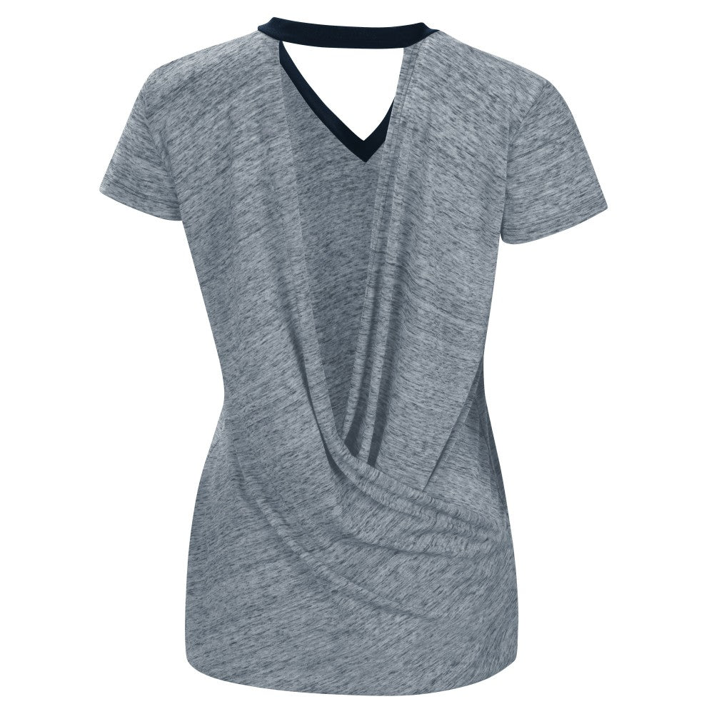 Milwaukee Brewers Touch Women's Halftime Back Wrap Top V-Neck T-Shirt - MLB