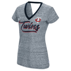 Minnesota Twins Touch Women's Halftime Back Wrap Top V-Neck T-Shirt - MLB