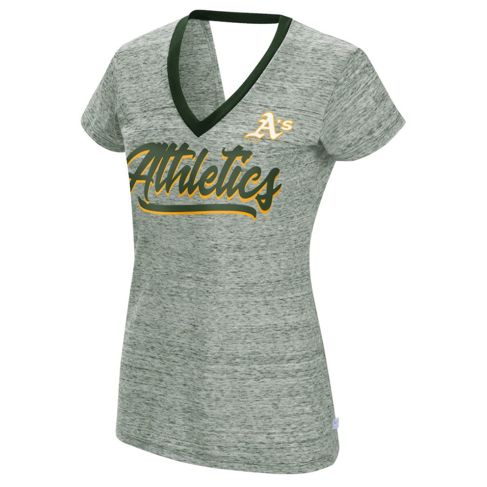 Athletics Touch Women's Halftime Back Wrap Top V-Neck T-Shirt - MLB