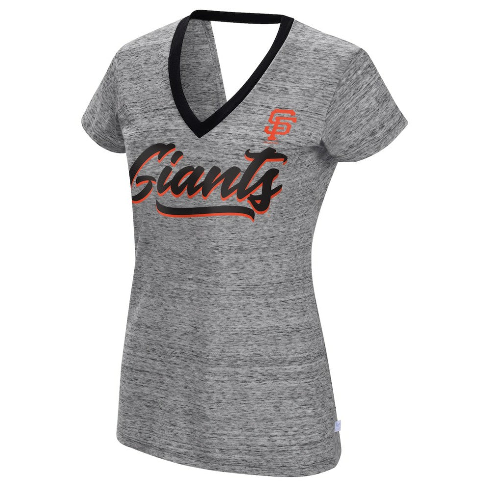 San Francisco Giants Touch Women's Halftime Back Wrap Top V-Neck T-Shirt - MLB