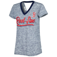 Boston Red Sox Touch Women's Halftime Back Wrap Top V-Neck T-Shirt - MLB