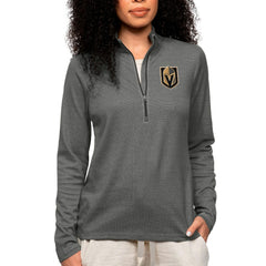 Vegas Golden Knights Antigua Women's Epic Quarter-Zip Pullover Top - Heather Charcoal - NHL