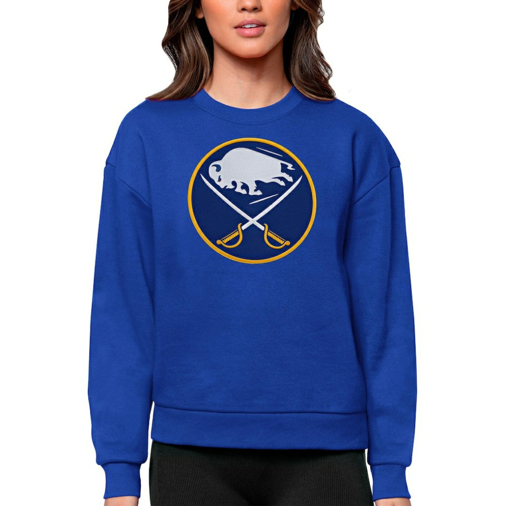 Buffalo Sabres Antigua Women's Team Logo Victory Crewneck Pullover Sweatshirt - Royal - NHL