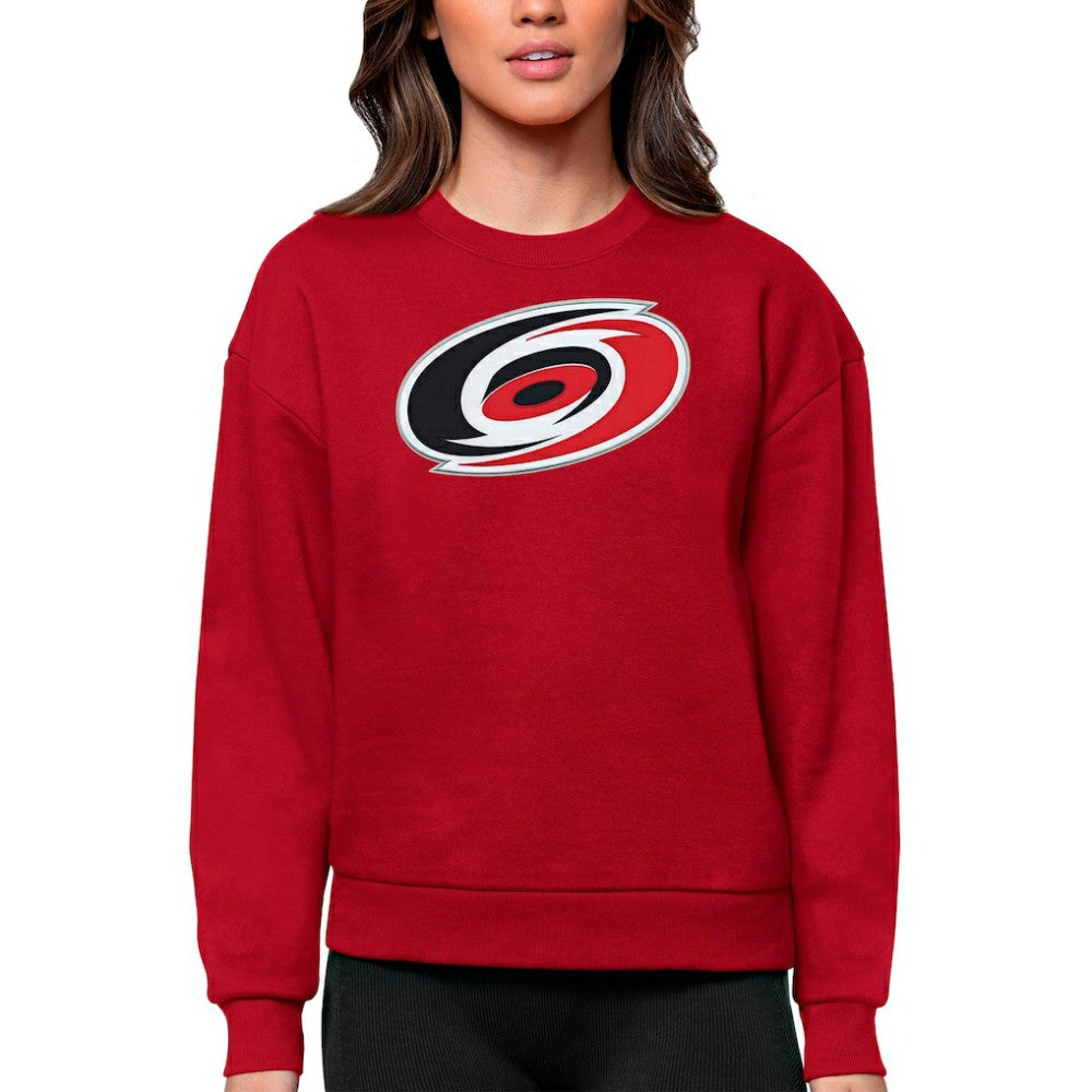 Carolina Hurricanes Antigua Women's Team Logo Victory Crewneck Pullover Sweatshirt - Red - NHL