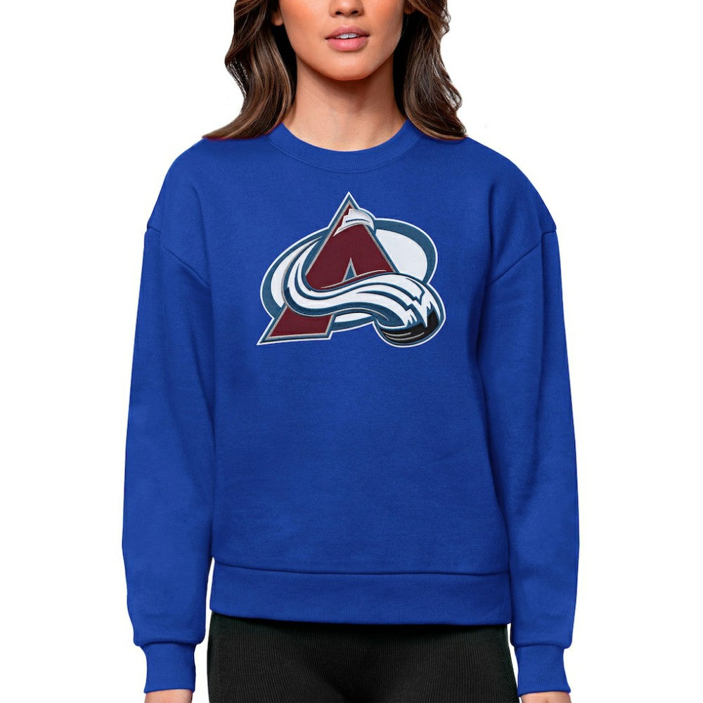 Colorado Avalanche Antigua Women's Team Logo Victory Crewneck Pullover Sweatshirt - Royal - NHL