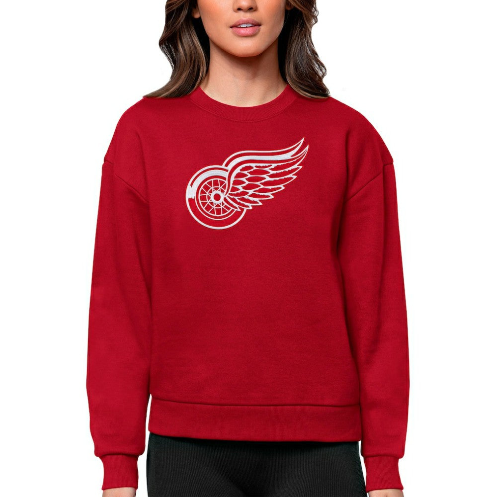 Detroit Red Wings Antigua Women's Team Logo Victory Crewneck Pullover Sweatshirt - Red - NHL