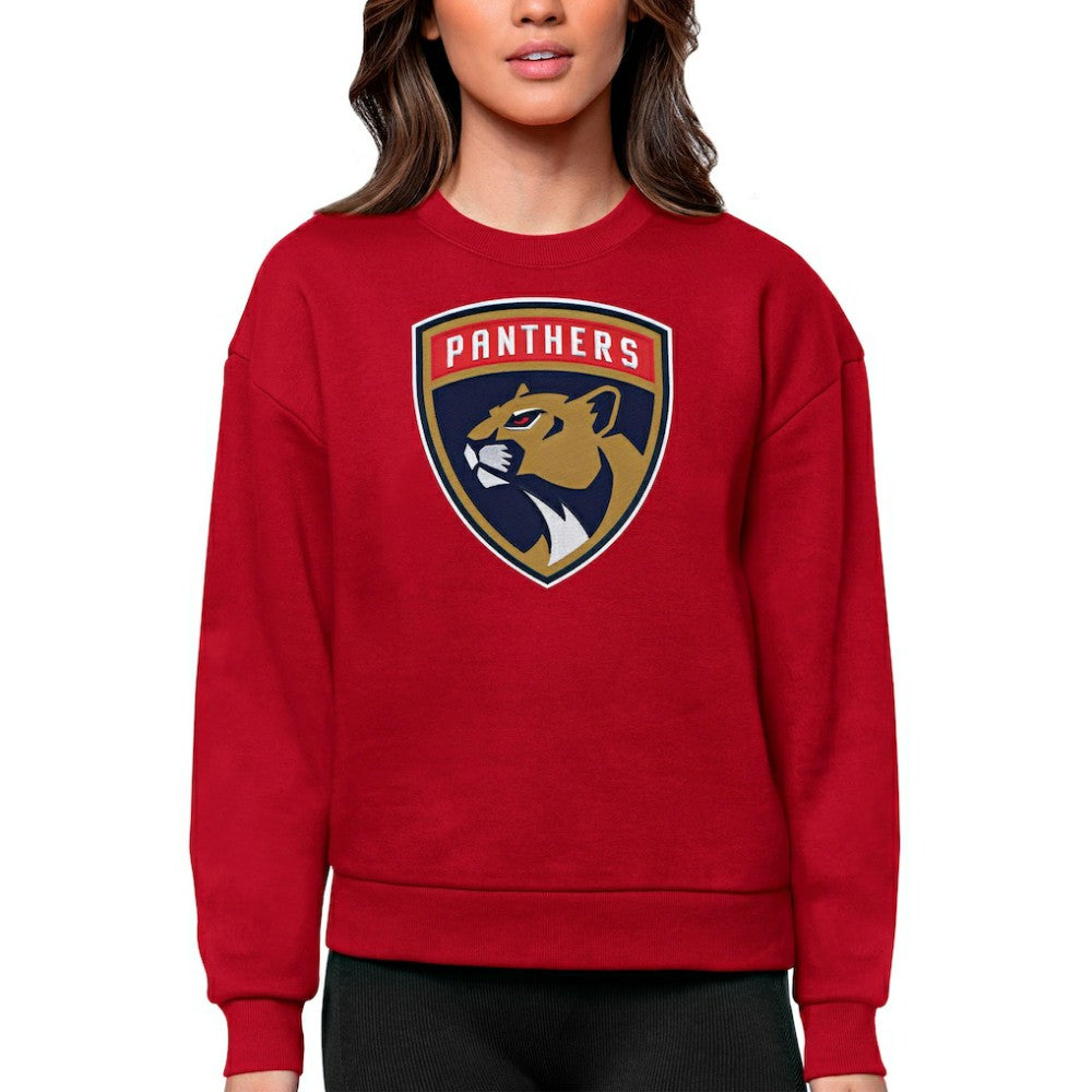Florida Panthers Antigua Women's Team Logo Victory Crewneck Pullover Sweatshirt - Red - NHL