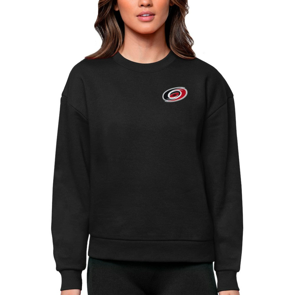 Carolina Hurricanes Antigua Women's Victory Crewneck Pullover Sweatshirt - Black - NHL