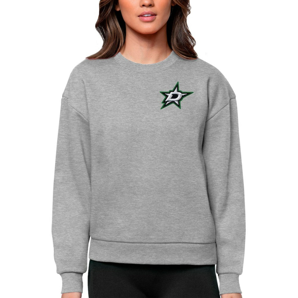 Dallas Stars Antigua Women's Victory Crewneck Pullover Sweatshirt - Heather Gray - NHL