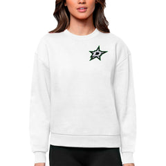 Dallas Stars Antigua Women's Victory Crewneck Pullover Sweatshirt - White - NHL