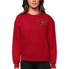 Ottawa Senators Antigua Women's Victory Crewneck Pullover Sweatshirt - Red - NHL