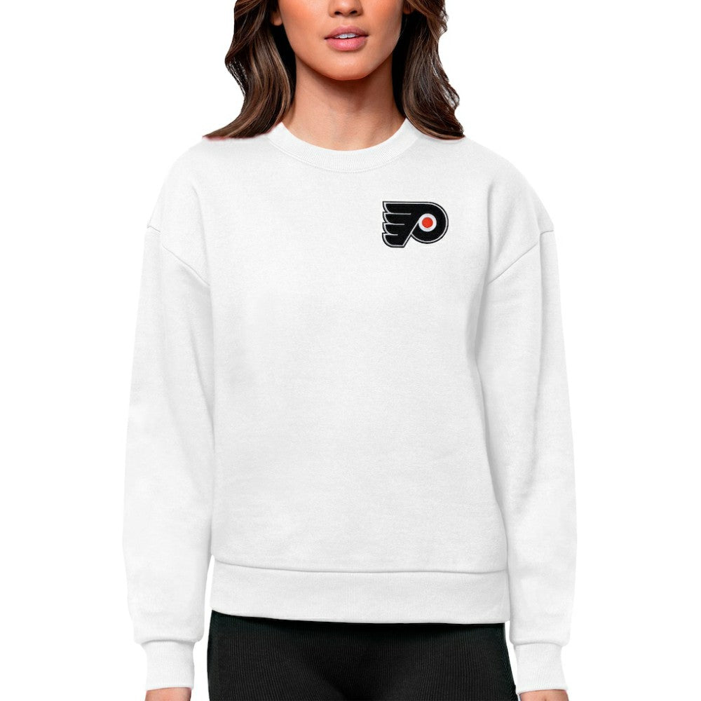 Philadelphia Flyers Antigua Women's Victory Crewneck Pullover Sweatshirt - White - NHL