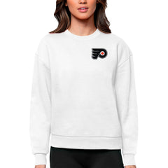 Philadelphia Flyers Antigua Women's Victory Crewneck Pullover Sweatshirt - White - NHL