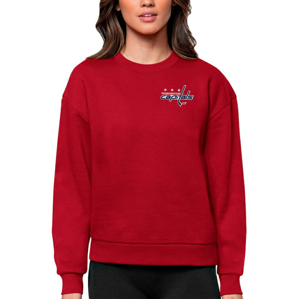 Washington Capitals Antigua Women's Victory Crewneck Pullover Sweatshirt - Red - NHL