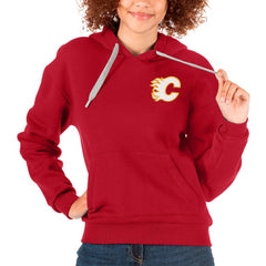 Calgary Flames Antigua Women's Victory Pullover Hoodie - Red - NHL