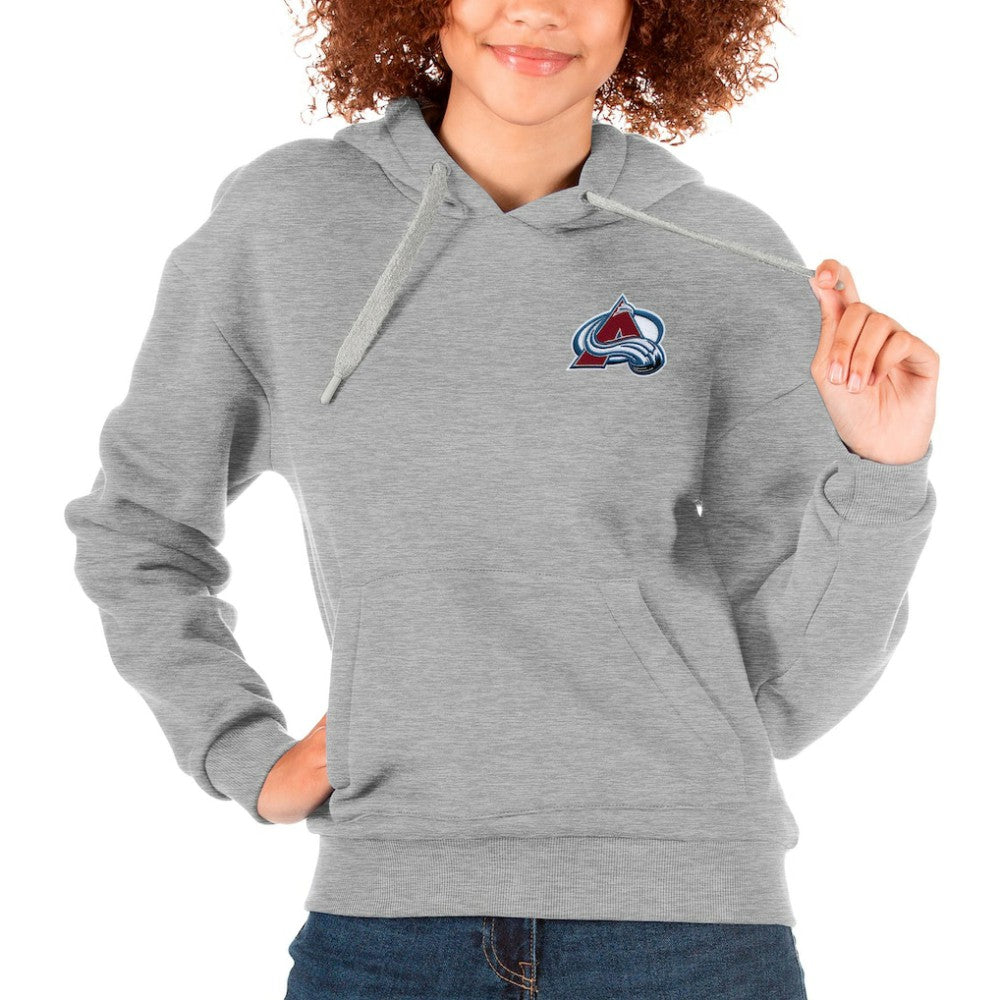 Colorado Avalanche Antigua Women's Victory Pullover Hoodie - Heather Gray - NHL