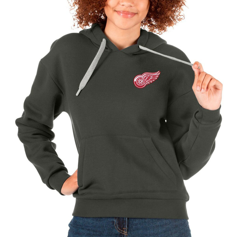 Detroit Red Wings Antigua Women's Victory Pullover Hoodie - Charcoal - NHL