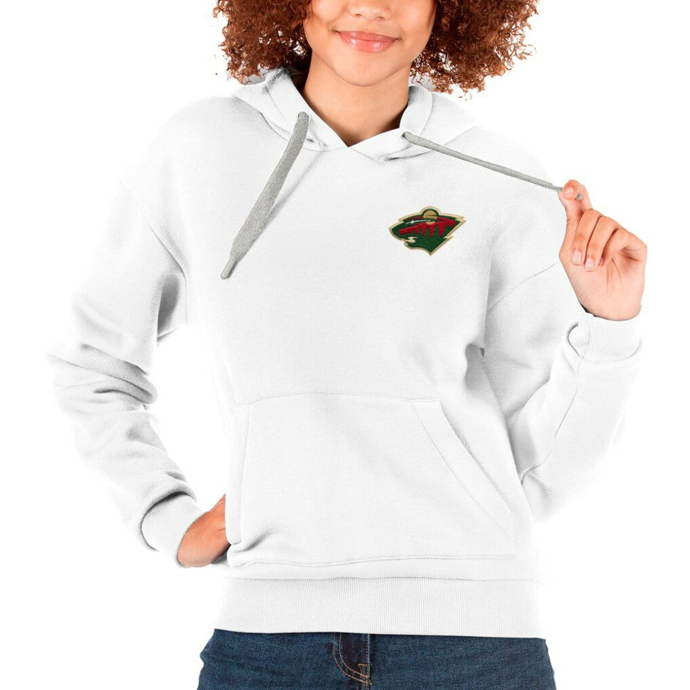 Minnesota Wild Antigua Women's Victory Pullover Hoodie - White - NHL