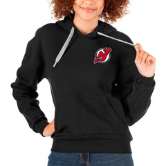 New Jersey Devils Antigua Women's Victory Pullover Hoodie - Black - NHL
