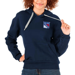 New York Rangers Antigua Women's Victory Pullover Hoodie - Navy - NHL