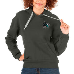 San Jose Sharks Antigua Women's Victory Pullover Hoodie - Charcoal - NHL