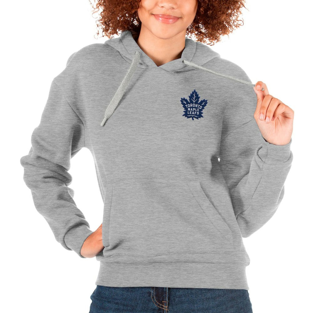 Toronto Maple Leafs Antigua Women's Victory Pullover Hoodie - Heather Gray - NHL