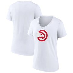 Atlanta Hawks Women's Logo V-Neck T-Shirt White - NBA