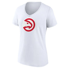 Atlanta Hawks Women's Logo V-Neck T-Shirt White - NBA