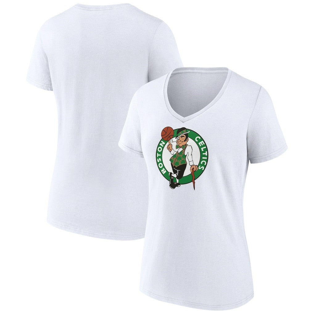 Boston Celtics Women's Logo V-Neck T-Shirt White - NBA